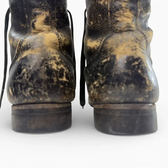 Combat Jump Boots Men Size 10.5-11 VTG 1950s Weathered Black Leather BF Goodrich